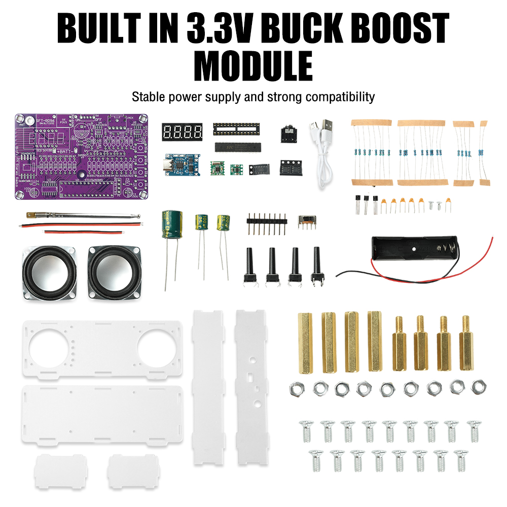 Diy Audio Electronics Projects - 87,5-108MHz tweekanaals FM-radio elektronische doe-het-zelf-kit -
