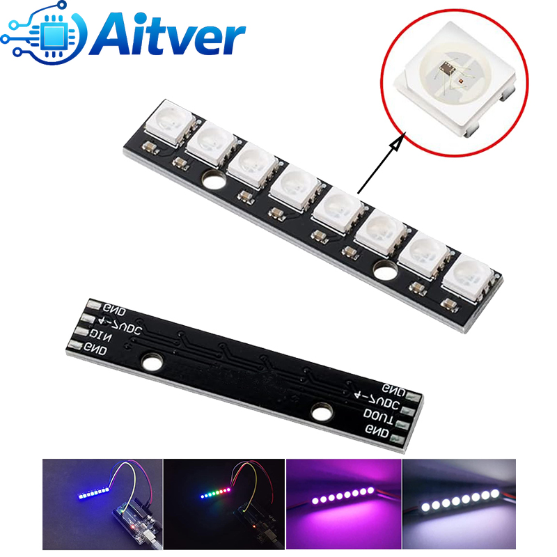 Diy Electronics Address - WS2812B 8Bit RGB LED-module 5V adresseerbare