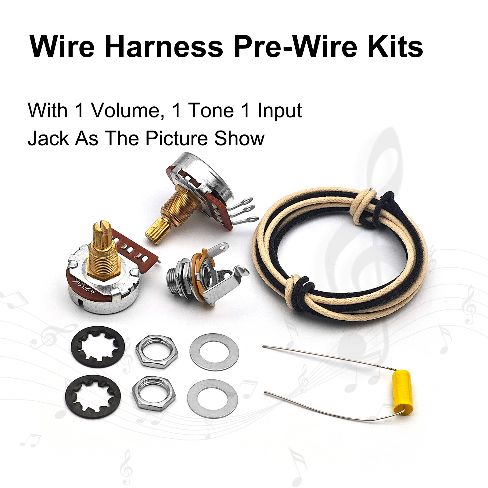 Diy Guitar Electronics Kit - Bass DIY Kabelboom1 Volume/Tone Output Jack