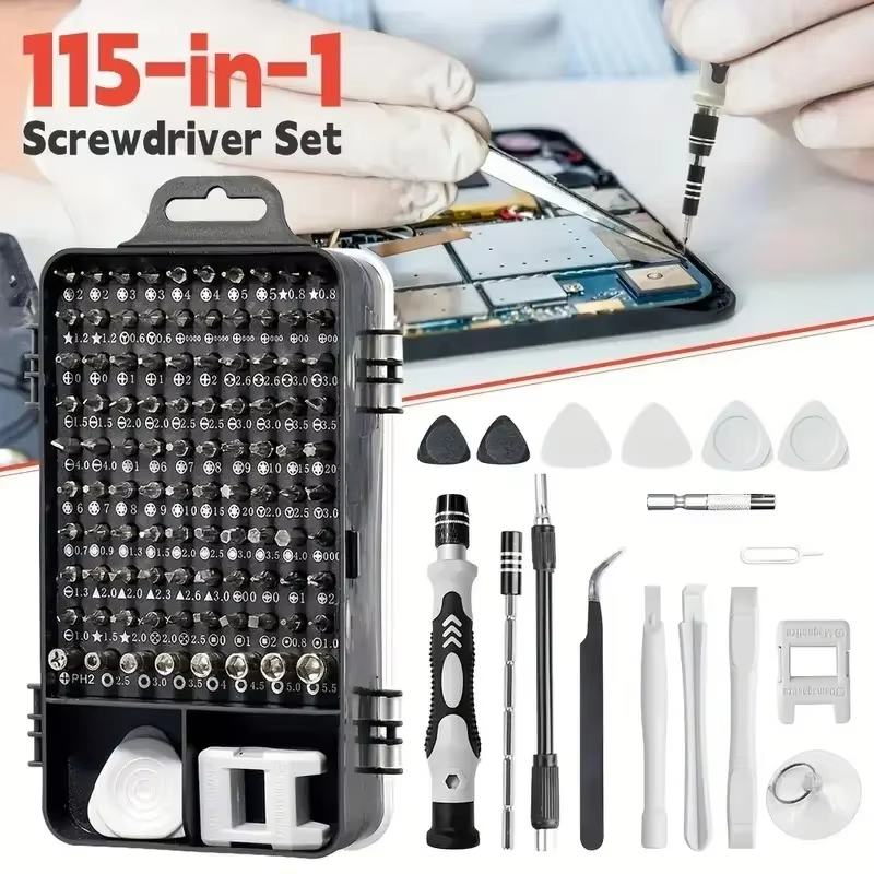 Diy Electronics Repair Kit - 115-delige precisie schroevendraaierset met magnetische bits