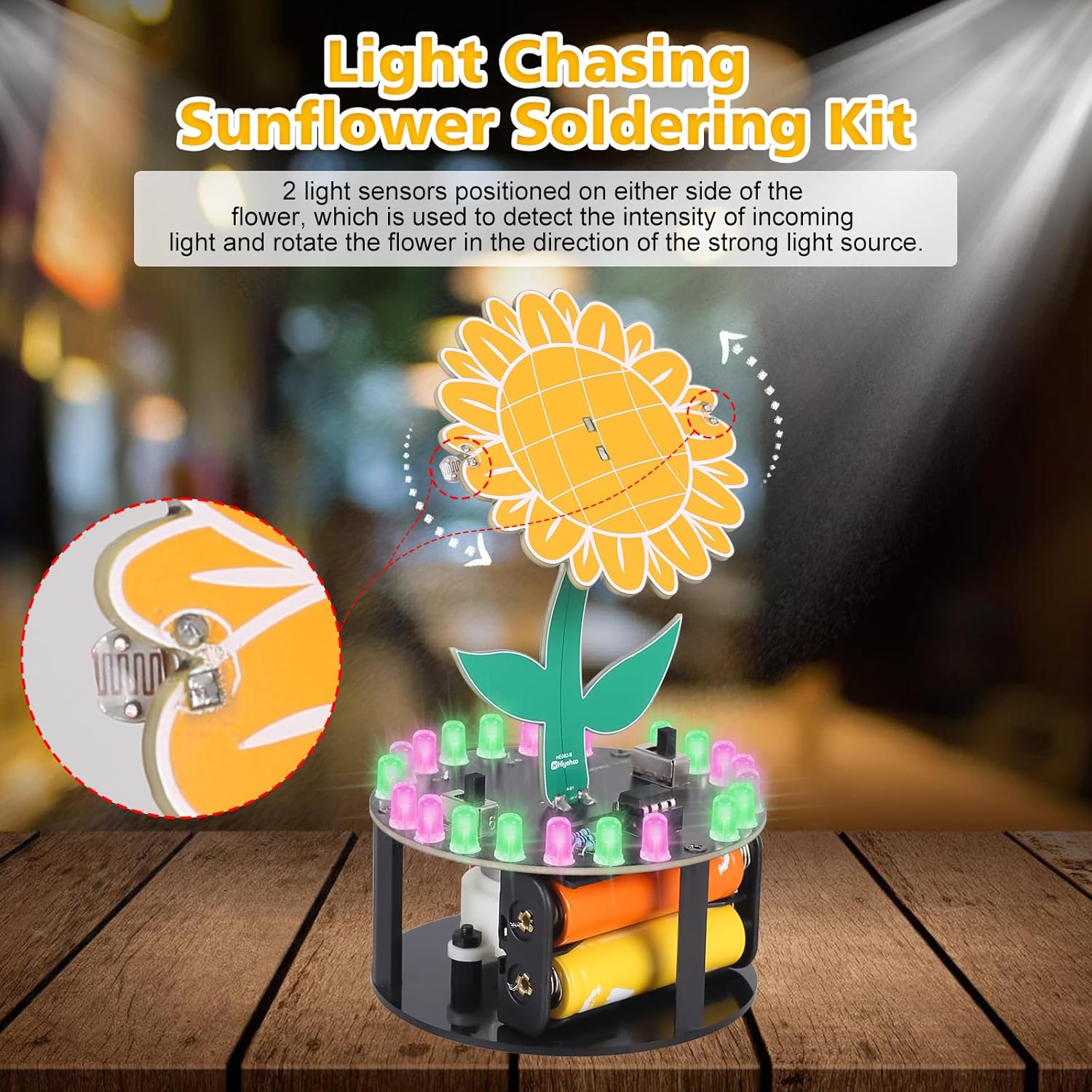 Lichtjagerende zonnebloem sold - Diy Electronics For Adults recensie en prijs