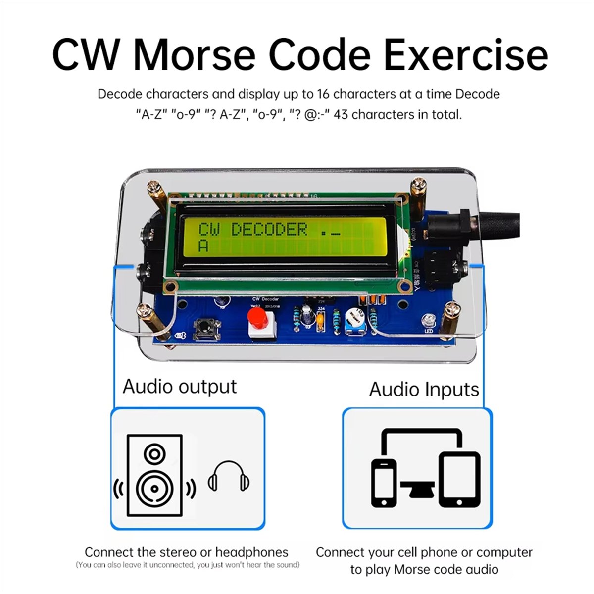 HDL DC9V CW Morse Code Decoder - Diy Electronics Audio recensie en prijs